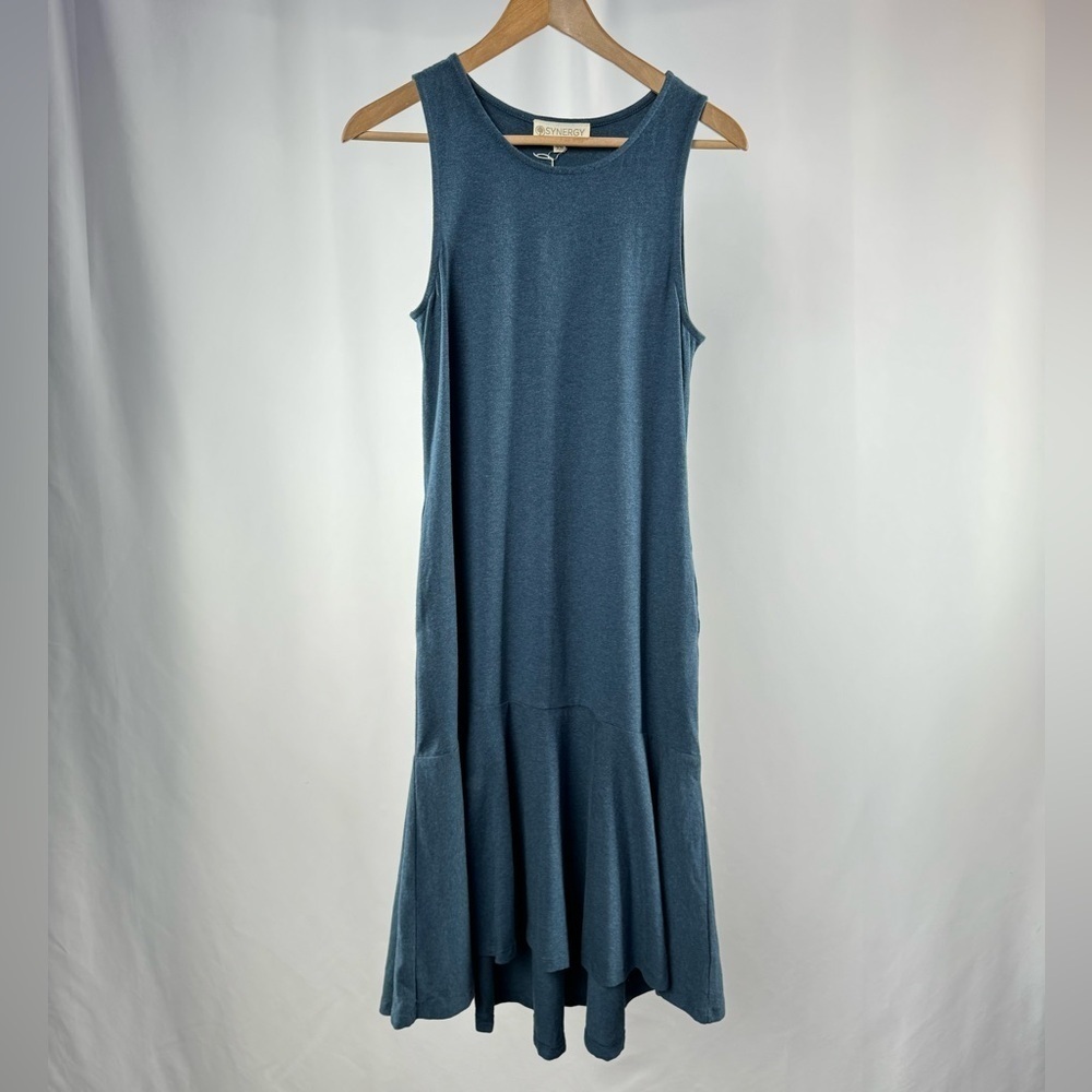 NWT Synergy Organic Cotton Sleeveless Dress in Blue Size Extra Small
